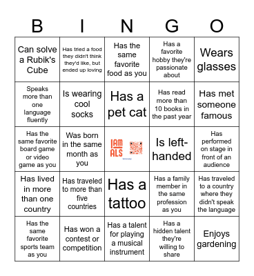 Find someone who... Bingo Card