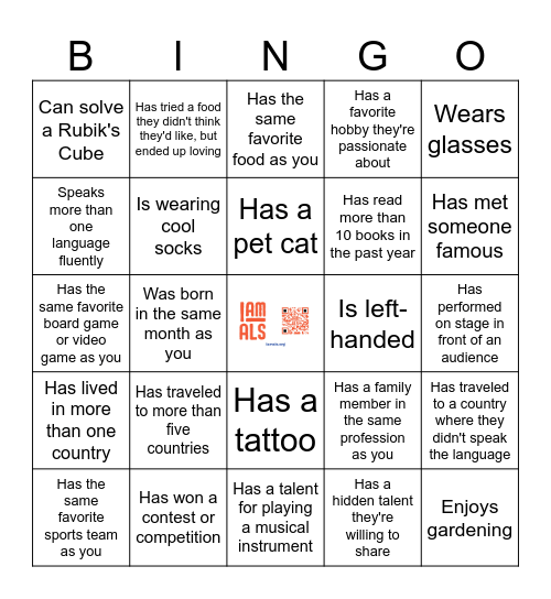 Find someone who... Bingo Card