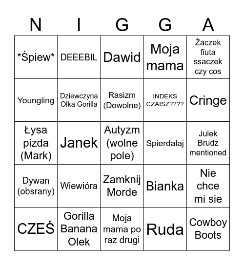 dla Yippies and Younglings Bingo Card