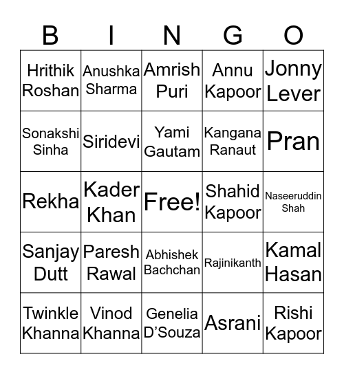 DePaul Indian Students Association Bingo Card