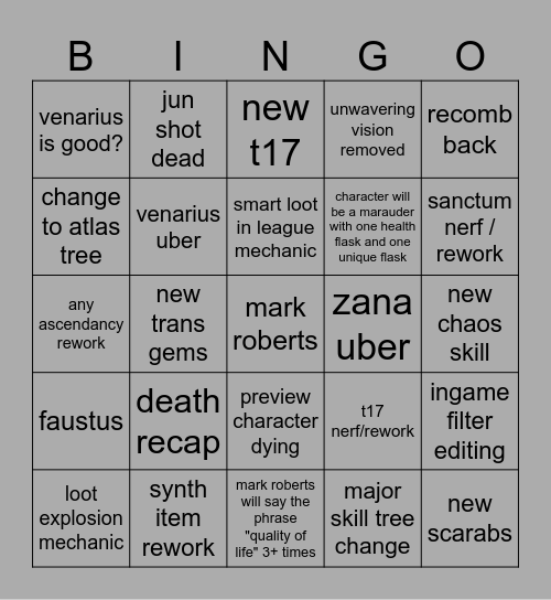 3.26 launch reveal bingo Card