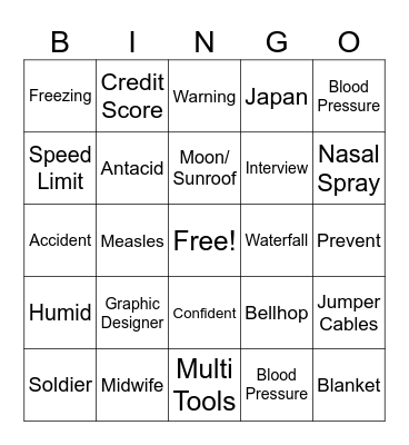 ASL 4 Bingo Card