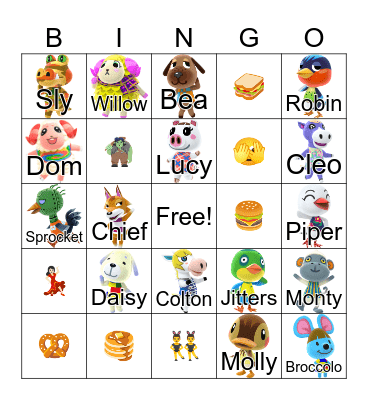 Animal Crossing Bingo Card