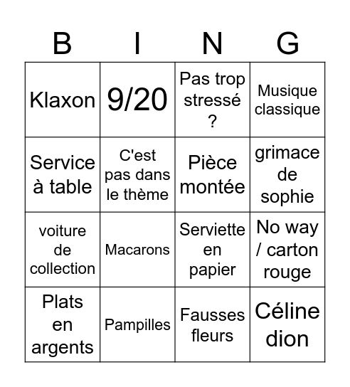 Dylan Bingo Card