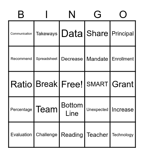 Leadership Retreat Bingo Card