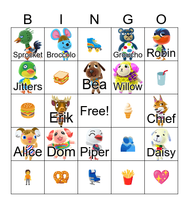 Animal Crossing Bingo Card