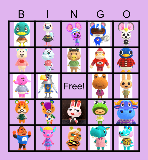Animal crossing Bingo Card