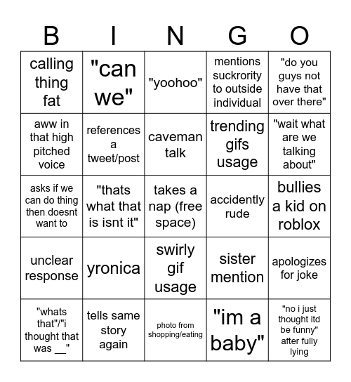 Vqrkllingo Bingo Card