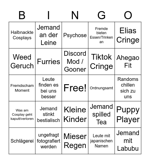 Dokomi 2025 Bingo Card