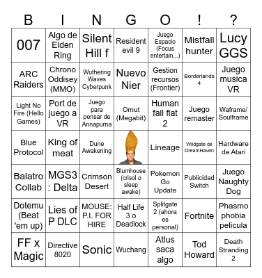 Summer Game Fest 2025 Bingo Card