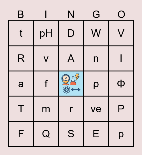 UNIDADES  Y MAGNITUDES FISICAS Bingo Card