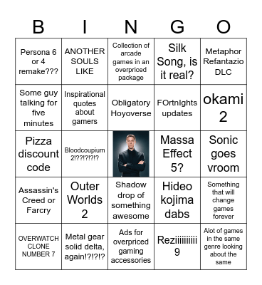 Summer Games Fest Bingo Card