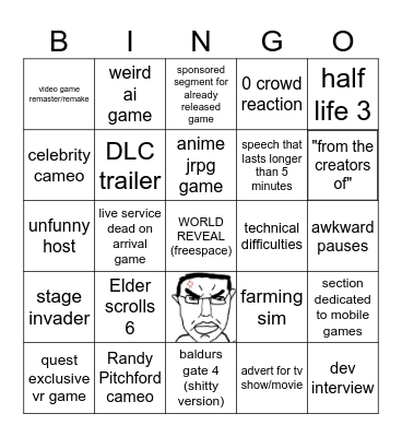 summer game fest bingo Card