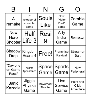 Summer Games Fest Bingo Card