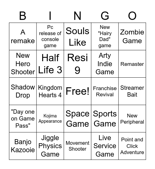 Summer Games Fest Bingo Card