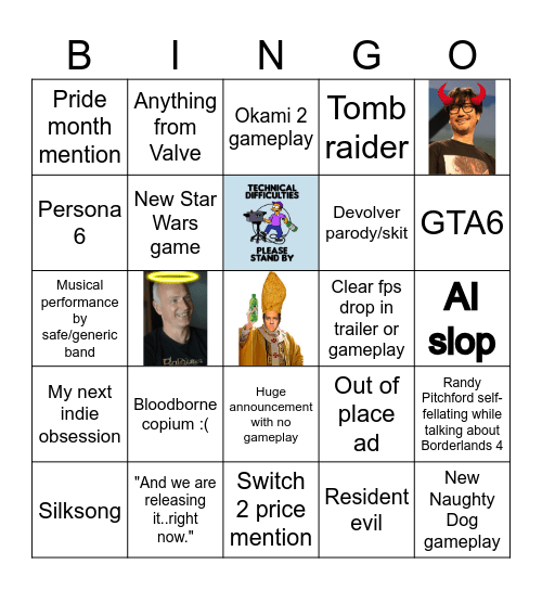 Summer Games Fest Bingo Card