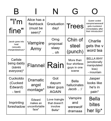 Twilight Bingo: Eclipse Bingo Card
