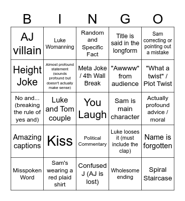 SFTH "The Enigma Of The High Visionary" Predictions BINGO Card