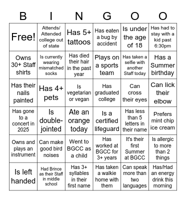 BGCC Bingo Card