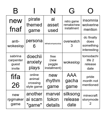 fuuuuuufcjkkkk Bingo Card
