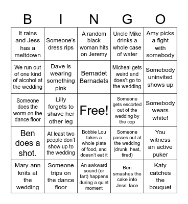 The Royal Wedding Bingo Card
