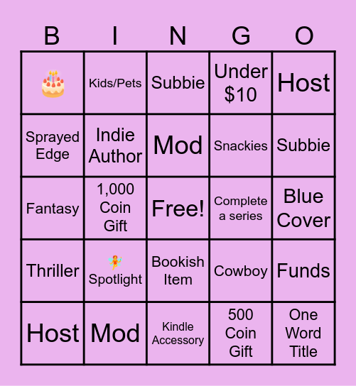 Fairy Bingo Card