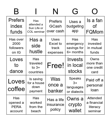 IFE HUMAN BINGO Card