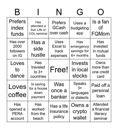 IFE HUMAN BINGO Card