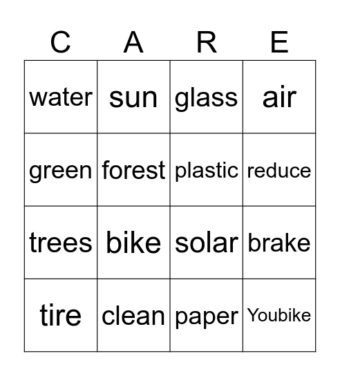 World Environment Day Bingo Card