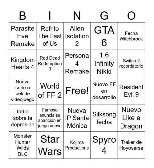 Summer Game Fest 2025 de EspeYuna Bingo Card