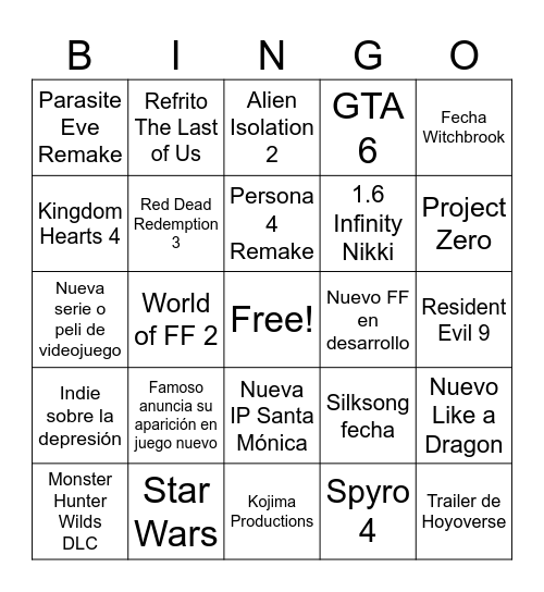 Summer Game Fest 2025 de EspeYuna Bingo Card