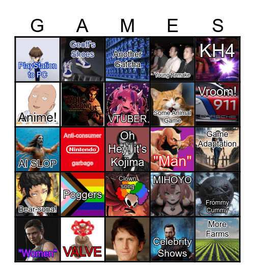 Summer Games Fest 2025 Bingo Card
