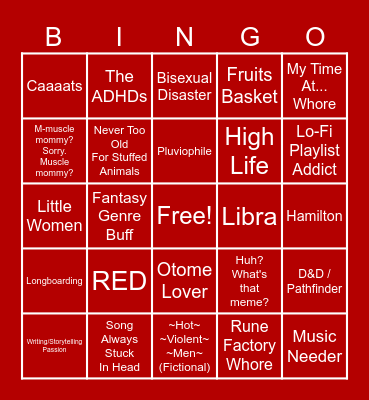Hezzy Bingo Card
