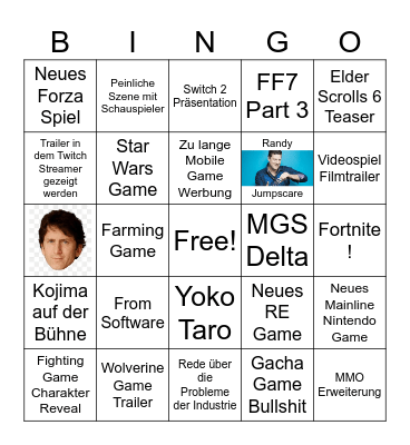 Summer Games Fest Bingo Card