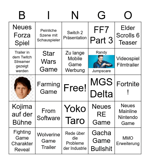 Summer Games Fest Bingo Card
