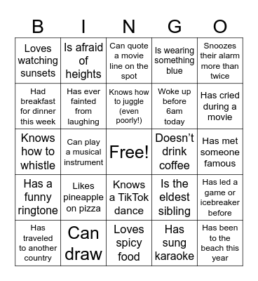 Powerhouse BINGO Card