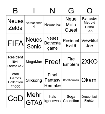 Summer Games Fest 06.06.2025 Bingo Card