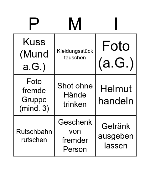 Malle Bingo Card