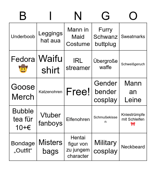 Dokomi Bingo Card