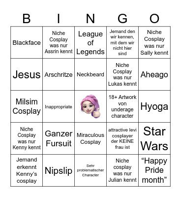 Dokomi Bingo Card