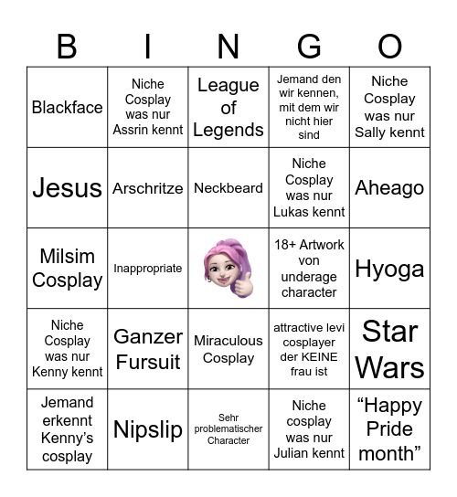 Dokomi Bingo Card
