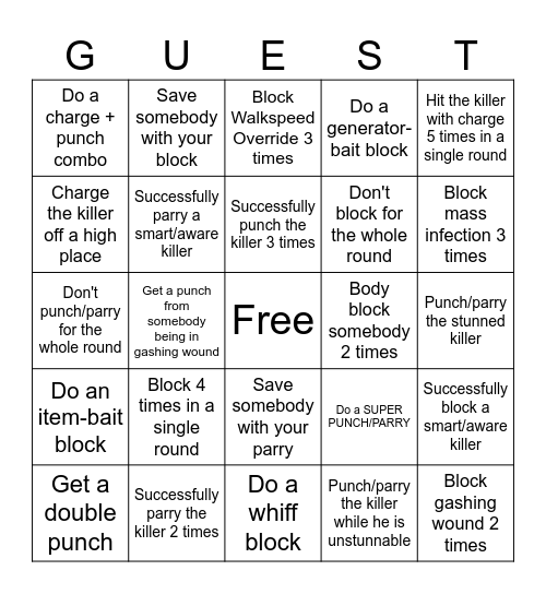Guest 1337 Bingo Card