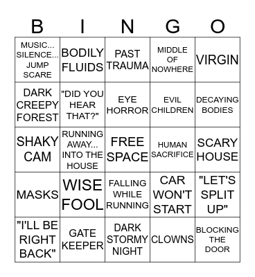 HORROR TROPE BINGO Card