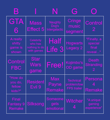 Summer Gay Fest 2025 Bingo Card