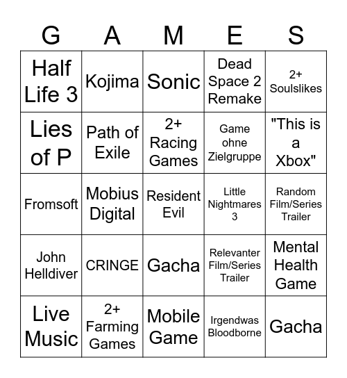 Summer Bingo Card