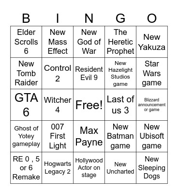 Tazzdingo 2025 Bingo Card