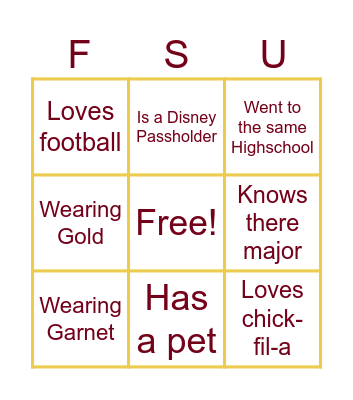 Find Someone Bingo Card