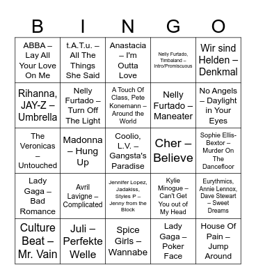 Banger - Bingo Card
