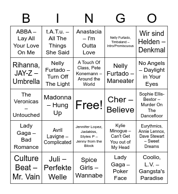 Banger - Bingo Card