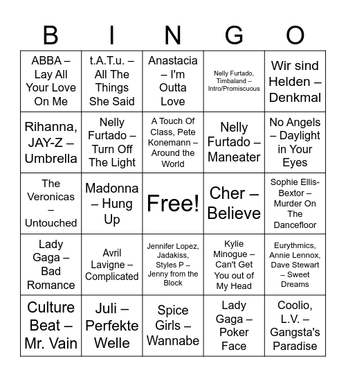 Banger - Bingo Card